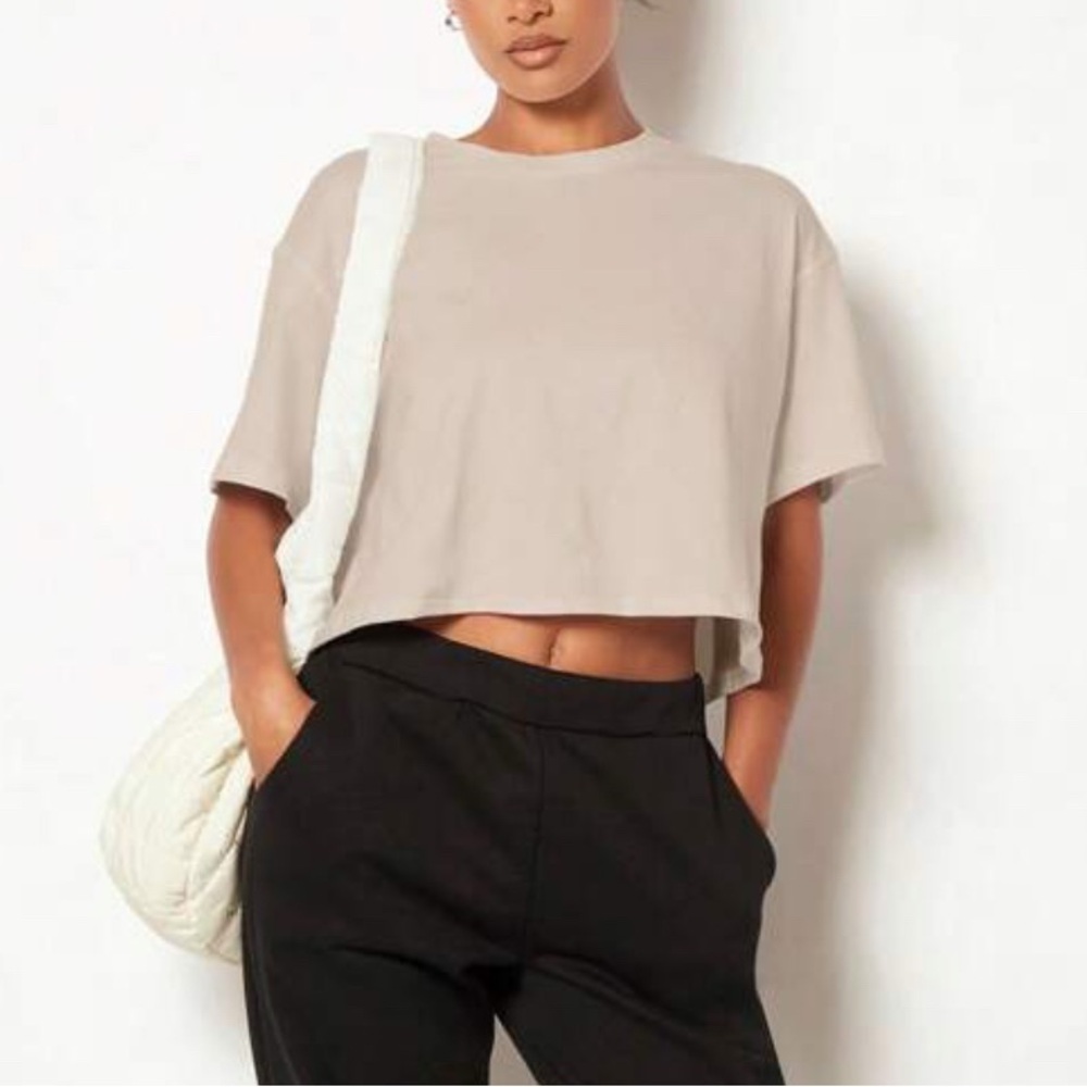 SHEIN Light Beige Crop Top